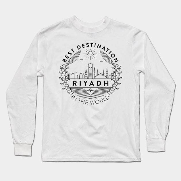 Riyadh Minimal Badge Design Long Sleeve T-Shirt by kursatunsal